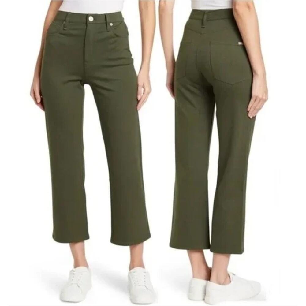 Hudson Noa Mid Rise Straight Crop Green Pants Size‎ 28